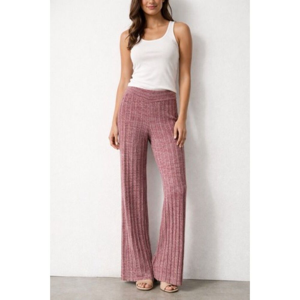 Lovers + Friends Pants Womens Size M McKenna Knit Marled Pink Revolve Sweater